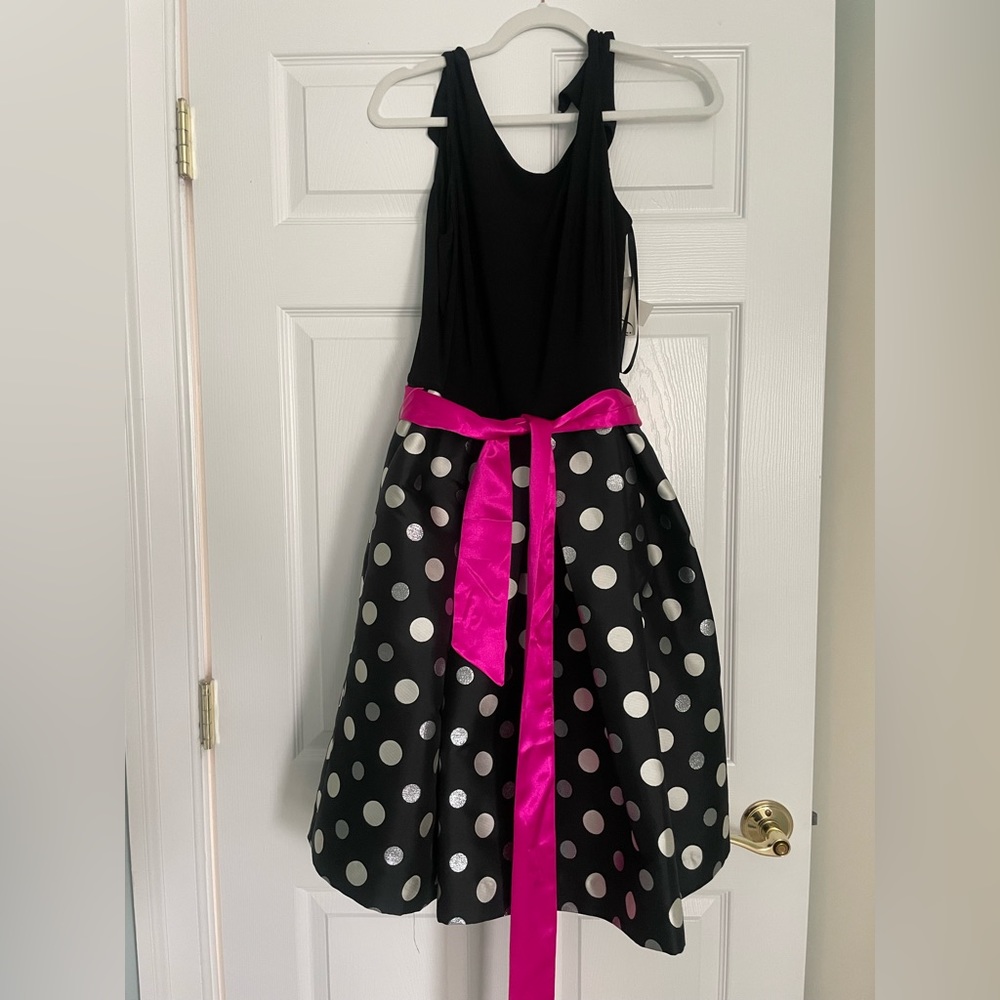 Eliza J Party Dress NWT 12 barbiecore retro polka dot